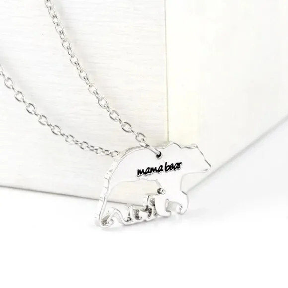 Mama Bear Silver Tone Necklace NWT - Picture 3 of 4